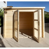 Abri de jardin toit plat 6m² PENTY - madriers 28mm brut - Gardy Shelter Ma boutique